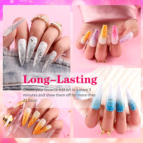 Noirwhite Glitter Gel Nail Polish-12 Pcs Transparent Chunky Glitter Gel Nail Polish Set Gold Silver Blue Pink Jelly Nail Polish Gel Kit Soak Off Uv Led Nail Lacquer Nail Art Manicure Gift For Family (Platinum Glitter Gel Nail Polish) #TOP3