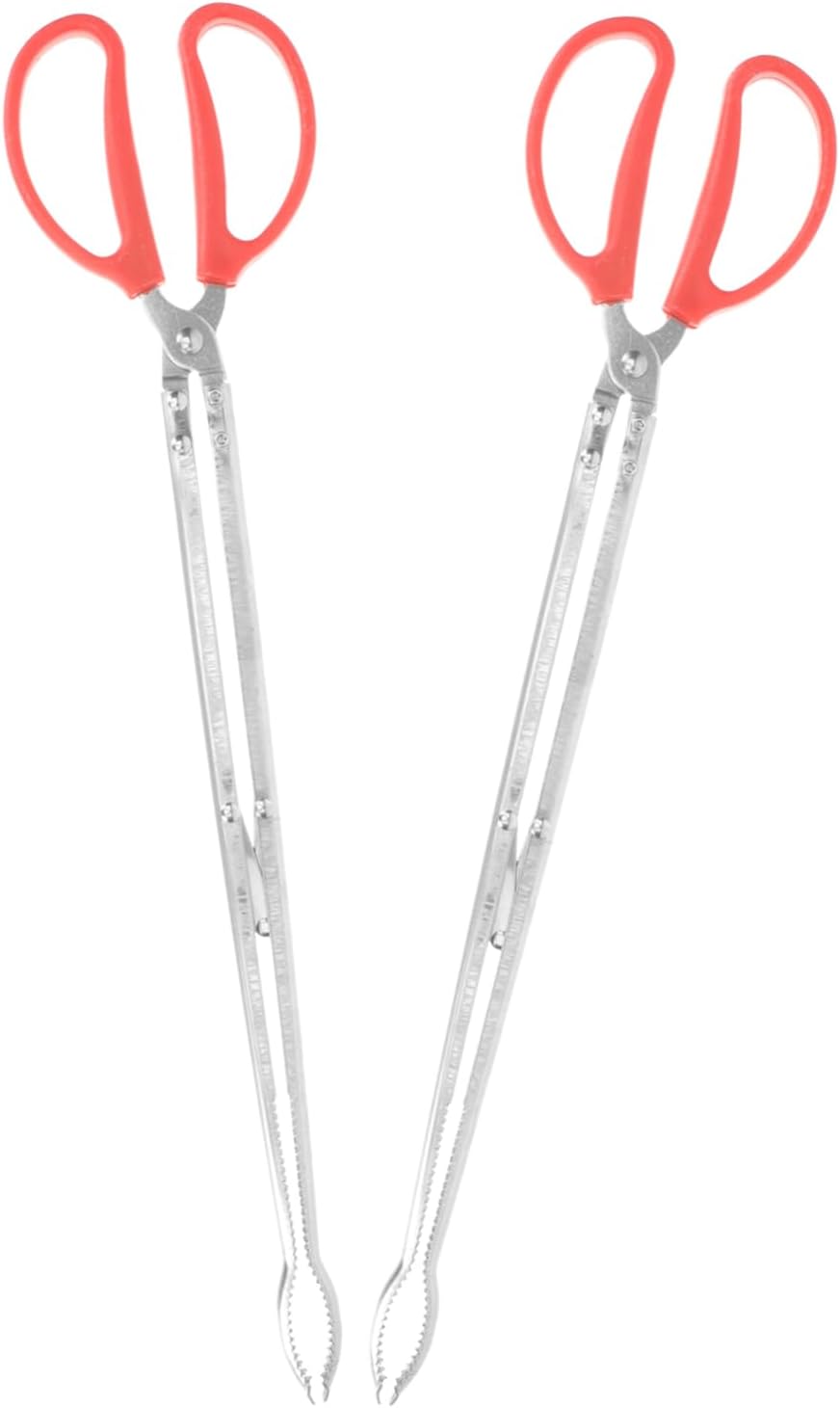 DECHOUS 2pcs Stainless Steel Charcoal Clamps Heat Resistant Household Tongs for Fireplace and Barbecue Firewood Handling Portable Fire Pit Tool