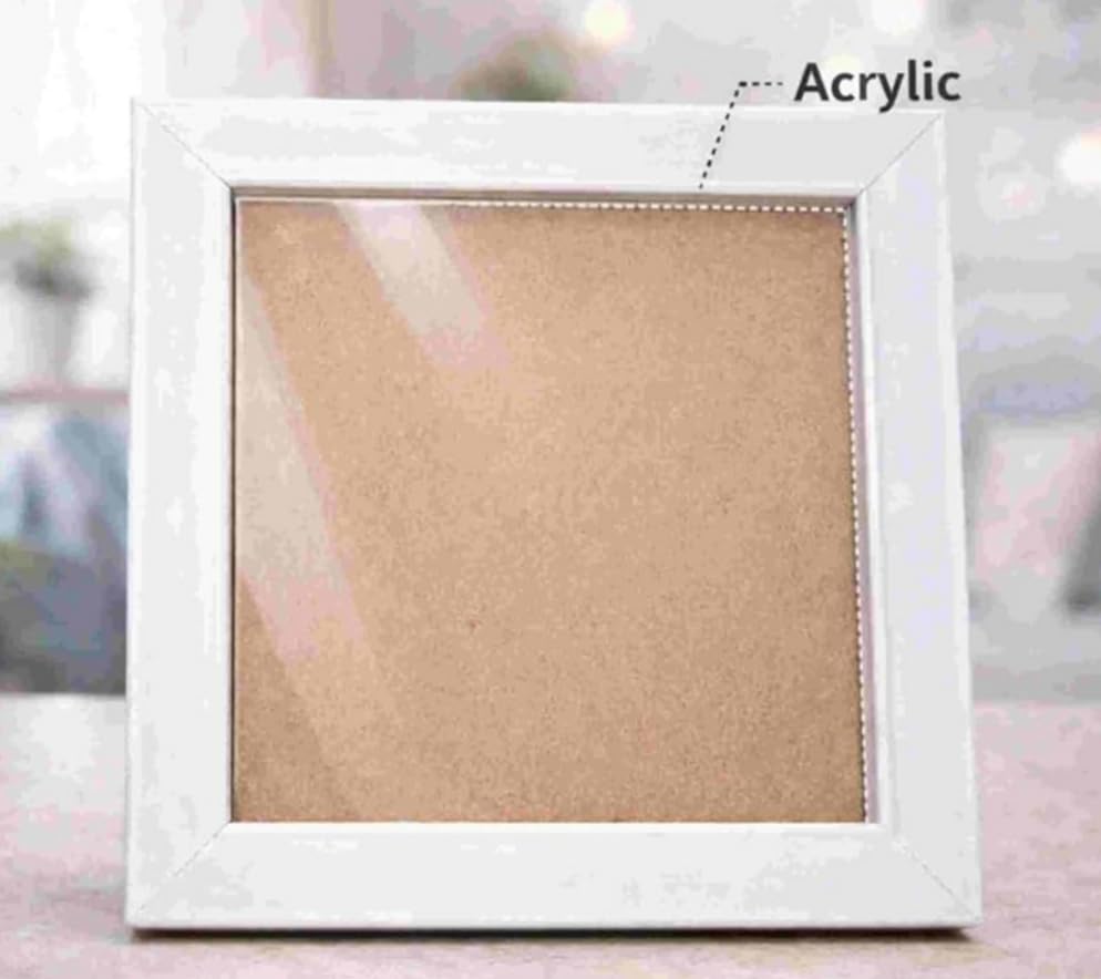 White Square Photo Frames, 4in x 4in, Set of 4, Wall Display