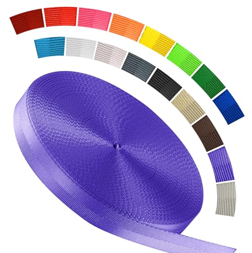 Image of Polyester Webbing Strap 16+Colors - 1 inch&1.5 inch&1.9 inch - 16.5 25 33 55 Yards Heavy Duty Webbing Roll, Flat Webbing Strap for Indoor&Outdoor Gear, Climbing, DIY Crafting, Repairing