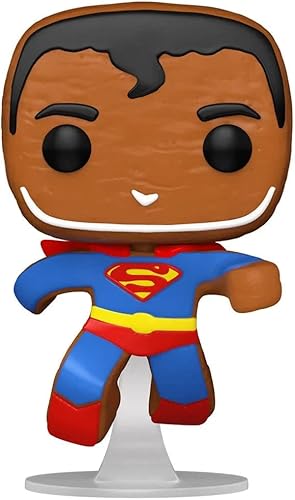 POP DC Holiday - Figura de vinilo de Gingerbread Superman Funko (paquete con funda protectora de caja compatible), multicolor, 3.75 pulgadas