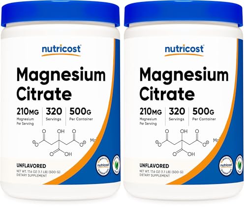 Nutricost Magnesium Citrate Powder (Unflavored, 500 Gram) : Everything Else