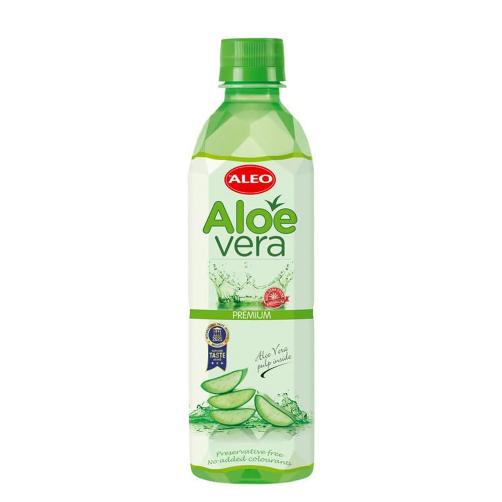ALEO 0.5L Premium Aloe Vera Drink - Natural, No Preservatives, No Artificial Colors Superior Taste Award 2025