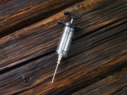 RÖSLE Marinierspritze, Hochwertige Spritze für 50 ml Fleischmarinade, intensives Aroma, Edelstahl 18/10, PP Polypropylen, Länge 22,5 cm, spülmaschinengeeignet