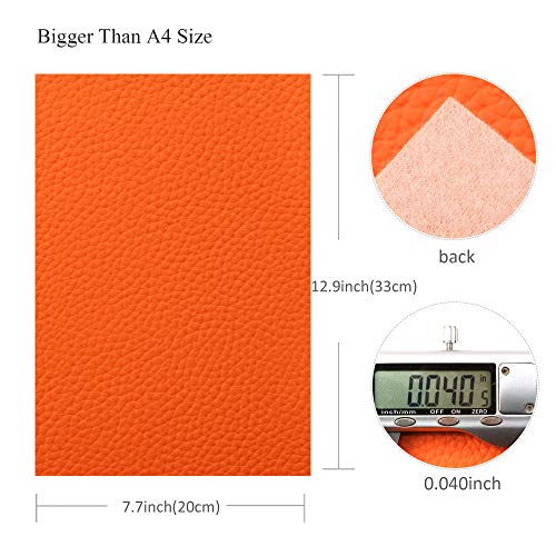 David Angie 10Pcs Solid Color Pu Synthetic Leather Leather Grain Texture Faux Leather Sheet 7.7" X 12.9" (20 Cm X 33 Cm) Perfect For Making Hair Bow Sewing Crafting Diy Projects #TOP6