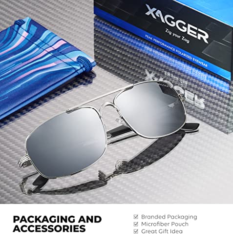 Image of Polarized Brow Bar Aviator Sunglasses for Men Pilot Military Style Metal Frame Driving Shades UV400