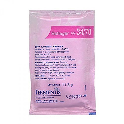 Bierhefe - Saflager w 34/70 - Bier Hefe | Fermentis | Saflager | Safbrew | Safale | Lager Hefe | Homebrew | Brewing Yeast | Pilsner | Obergärige Hefe | Trockenhefe Cover