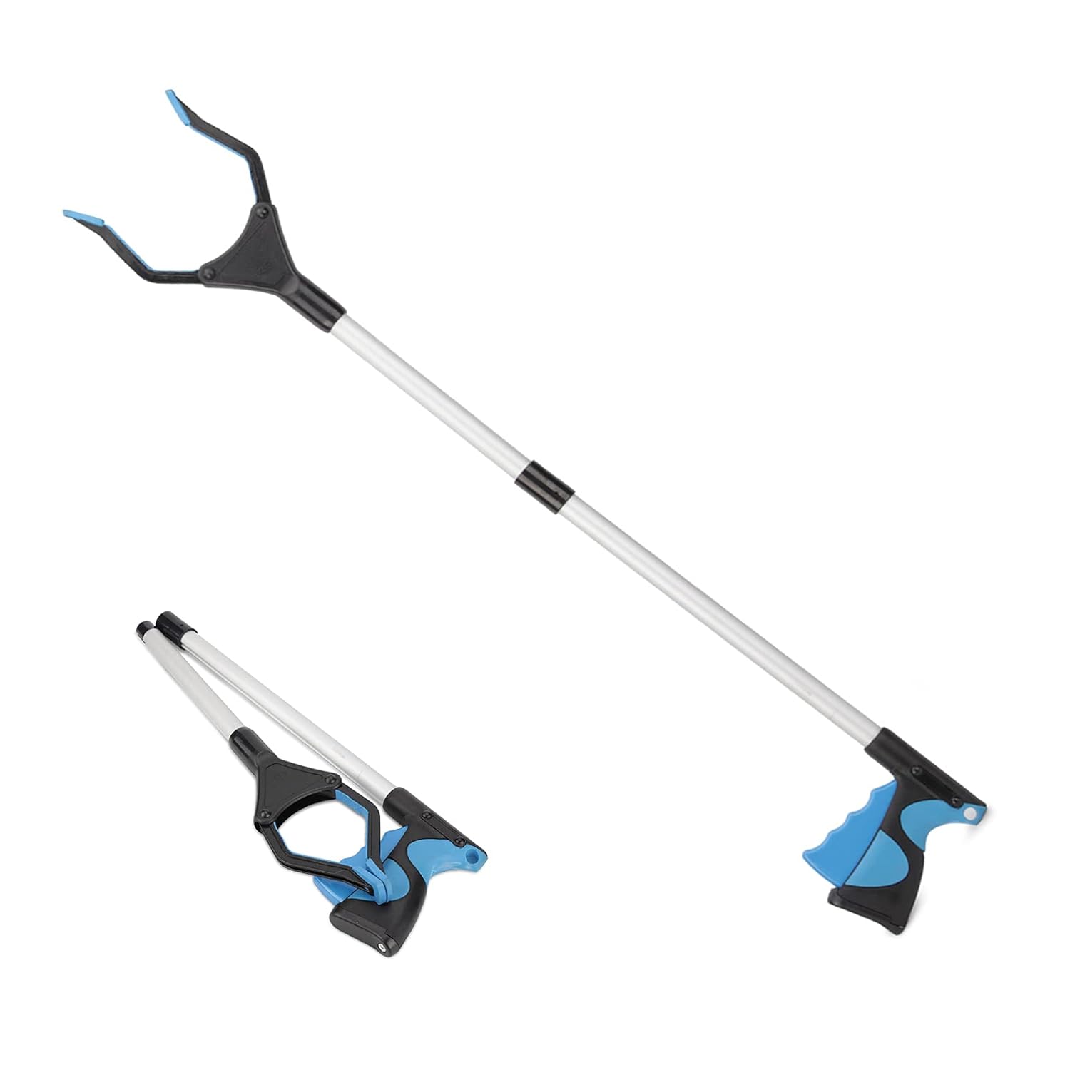 Reacher Grabber Pickup Tool, 32 Inch Foldable Extender Gripper Tool Long Arm Reaching Mobility Aid, Trash Claw Garbage Picker Garden Nabber Grabber Tool for Elderly by Rely2016 (Blue): Industrial & Scientific