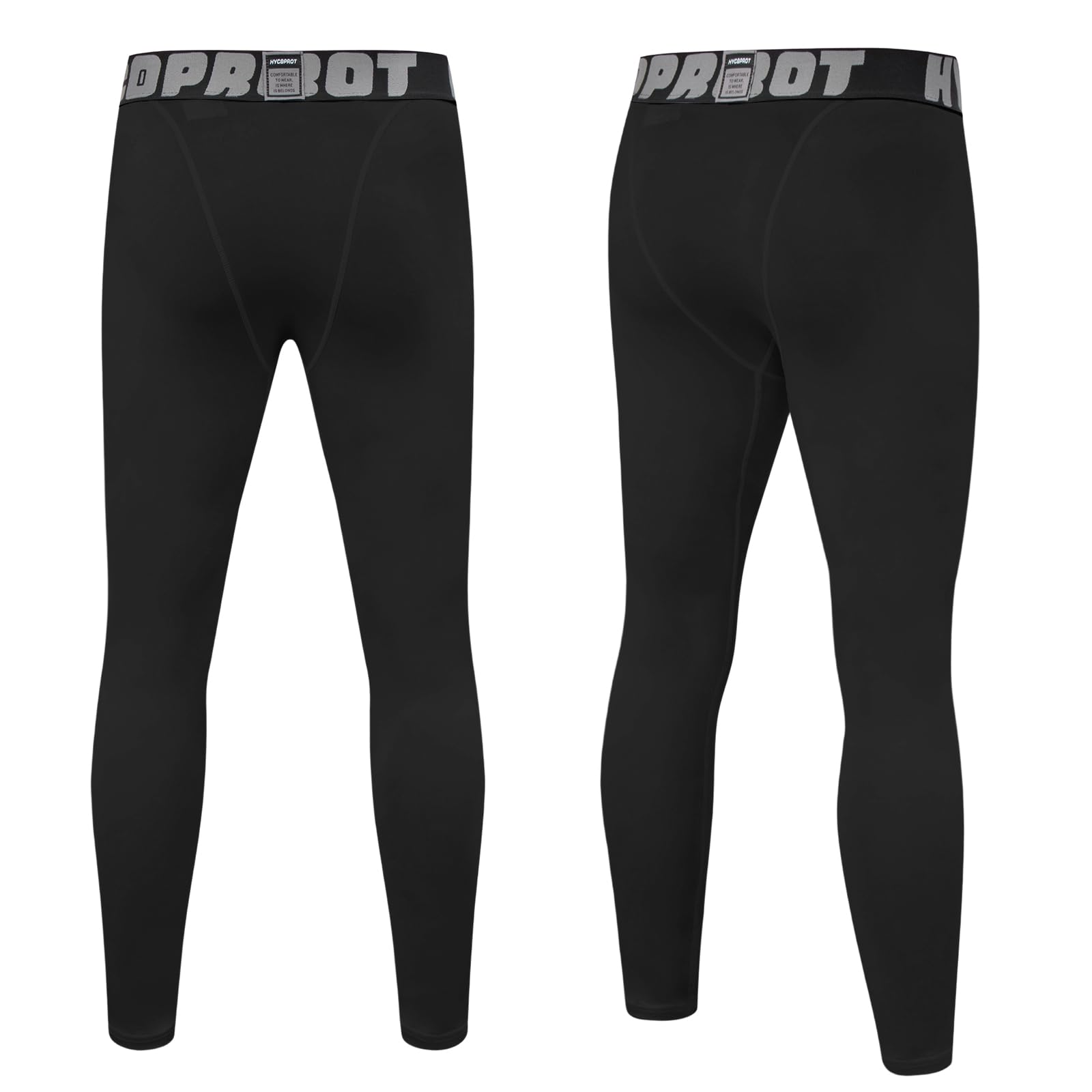 HYCOPROT Ragazzi Pantaloni Compression Leggings per Bambino Traspirante Sportivo ad Base Layer Pantaloncino Asciugatura Rapida per Corsa Calcio Pallacanestro