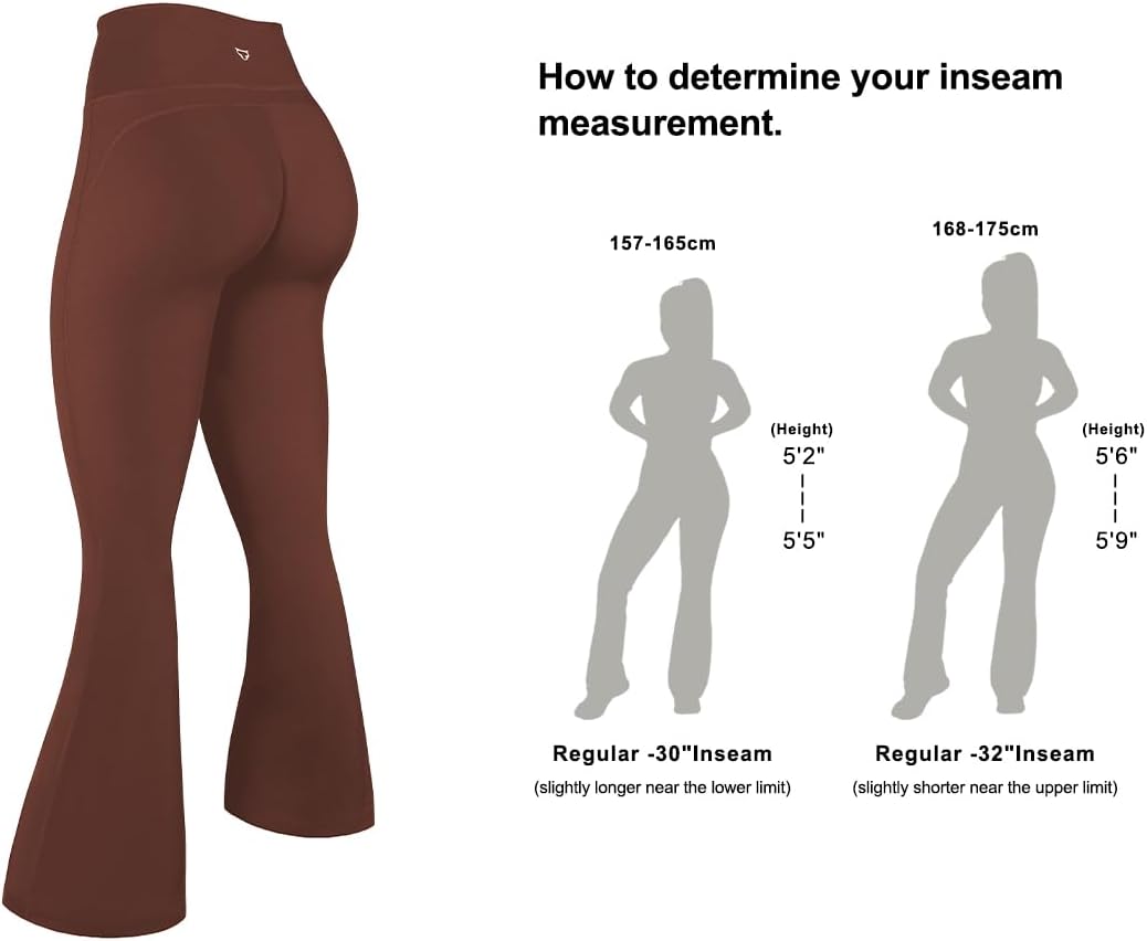 TomTiger Flare Leggings for Women Bootcut Yoga Pants with Tummy Control High-Waisted and Wide Leg - Image 5