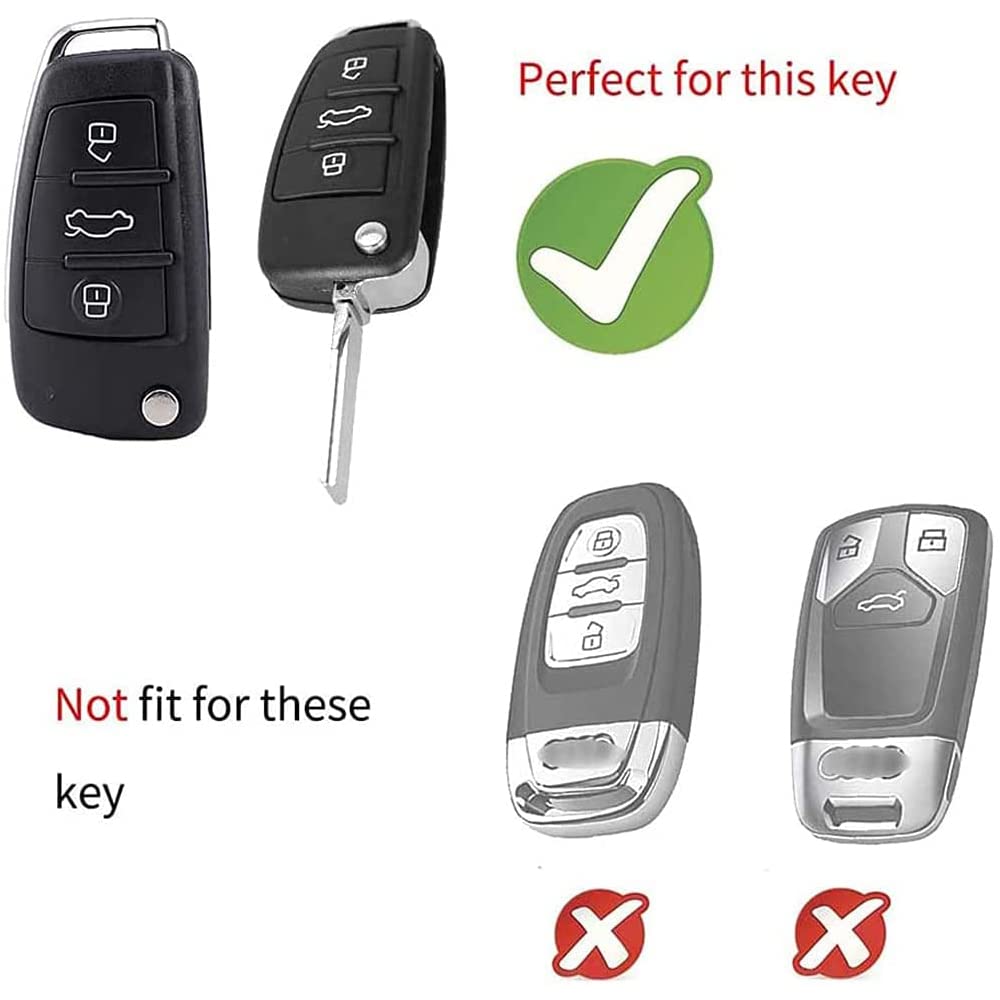 ontto Funda para Llave de Coche de Fibra de Carbono, Compatible con Audi A1, A3, A4, A6, C5, C6, C6, Q3, Q5, S1, RS3, RS4, R8, 8P, 8L, 8V, 8V, TT TTS, Mando a Distancia
