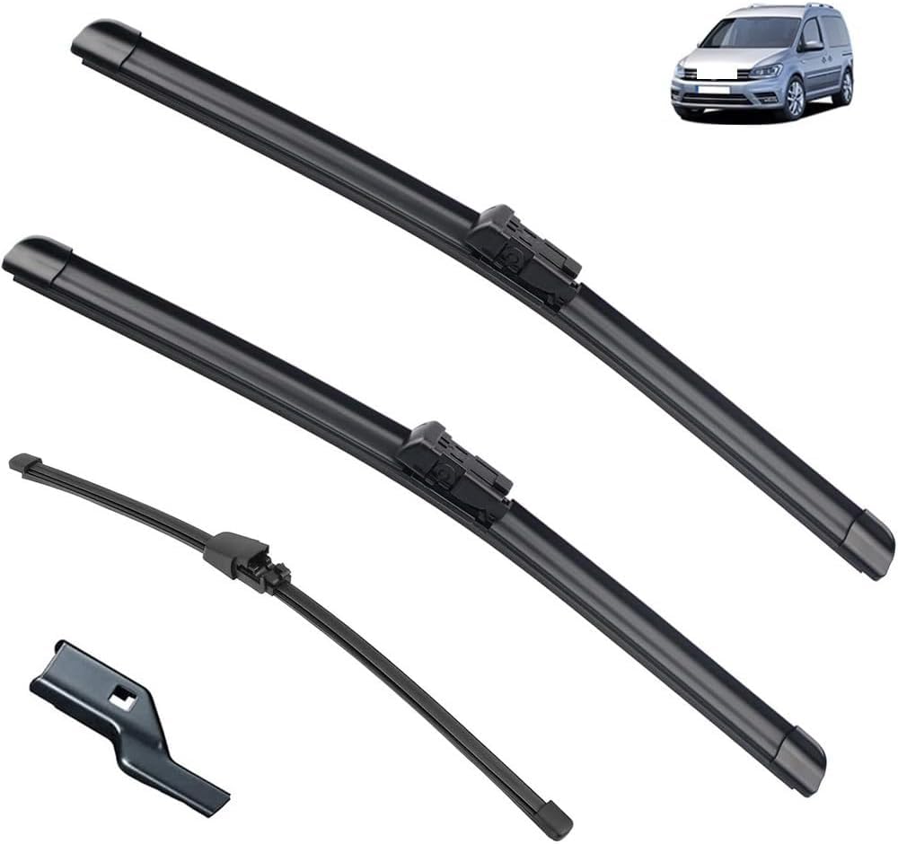 MadongJ Windshield Windscreen Wiper Blades for VW Caddy 2K 2003 – 2021, Replacement Blades All-Weather Performance Streak-Free Windshield Wipers