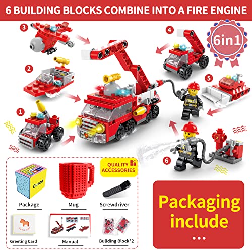 Cusod Build On Brick Mug For Kids Adults Boys, Novelty Coffee Mugs Compatible With Lego, Fun Coffee Mugs For Birthday Christmas Gifts, 16Oz Unique Cool Diy Cups, Block Buddy Mug With 6 In 1 Blocks #TOP1