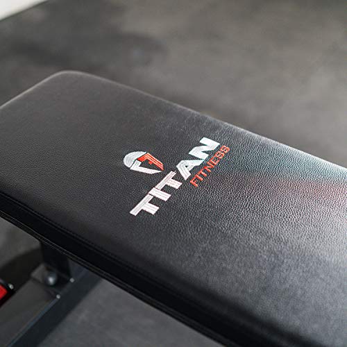 Titan Fitness Tri-Pod Competition Flat Workout Bench, Rated 1,000 lb Weight Training Utility Bench