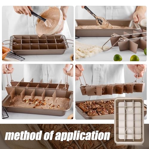 Baking Grid Square Baking Pan with Lid, Non-Stick Edge Brownie Pan for Cakes and Bread Bakeware Tray, Send Goods from Local Warehouse - Image 5