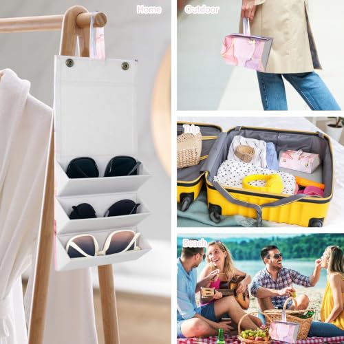 Image of Sunglasses Travel Case,Foldable Eyeglasses Case, Portable Multiple Glasses Case for Women Men Girls