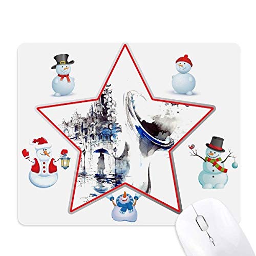 Tapis de souris Sax bonhomme de neige aquarelle tapis bureau pc portable