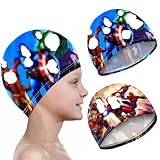 Gorro de Natación de Niños 2 Piezas, 3-8 Años Gorro Piscina Niña, Gorro de...