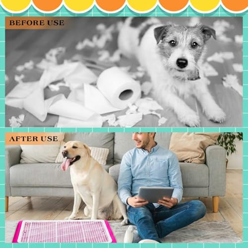 Image of Mifoci Dog Pee Pad Holder Potty Tray Portable Dog Litter Box Toilet Training for Indoor Outdoor Small Medium Large Pet Puppy(Pink,25.59 x 18.9 Inches,1 Pcs)