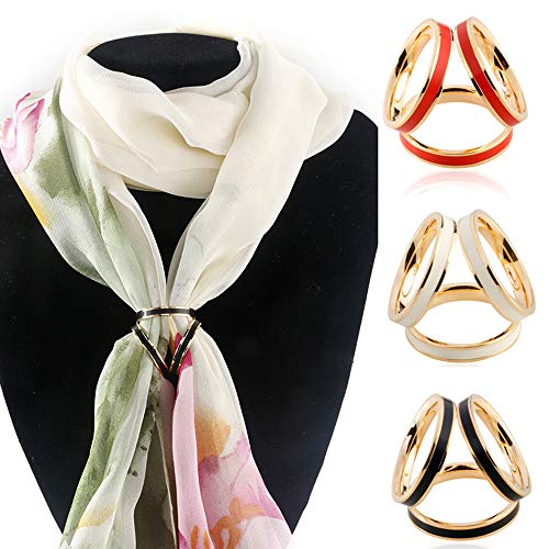 Vpang Enamel 3 Rings Silk Scarf Clip Metallic Scarf Buckle Scarf Ring2