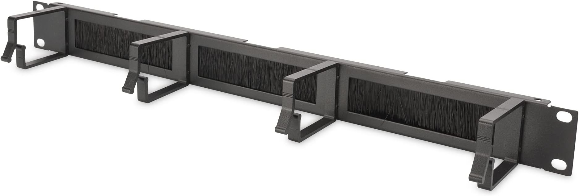 DIGITUS Cable Patch Panel with Feedthrough - 1U - 4 Guides - 19 "- Network Cabinet - Patch Cable - Black