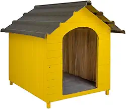 Casa Casinha De Cachorro Telhado Ecológico Extra Gigante N7 (Amarela)