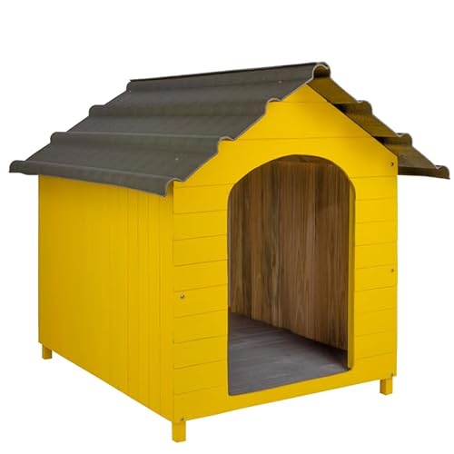 Casa Casinha De Cachorro com Telhado Ecológico Grande N5 (Amarela)