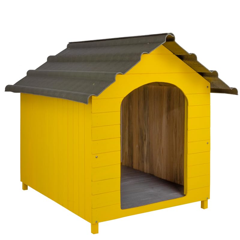 Casa Casinha De Cachorro Telhado Ecológico Extra Gigante N7 (Amarela)