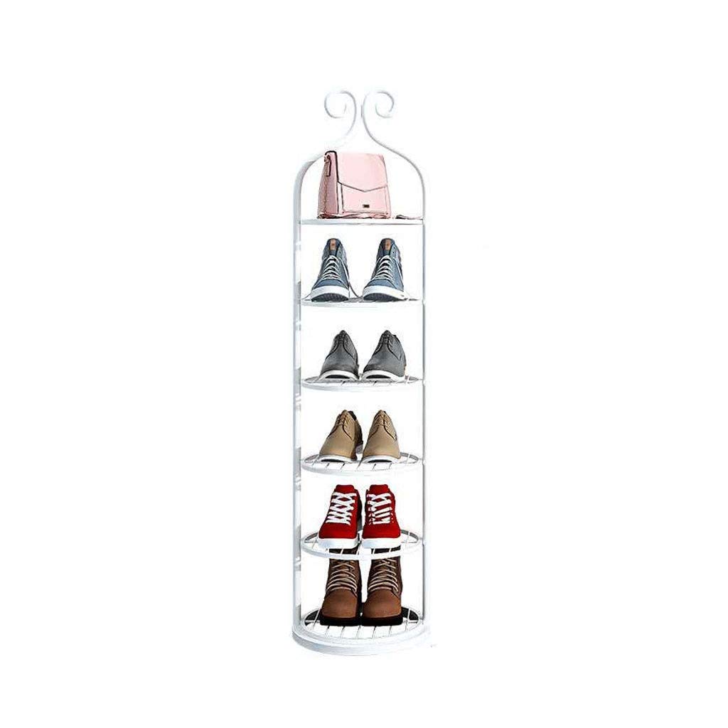 Meuble à chaussures slim en fer blanc à 6 niveaux pour entrée