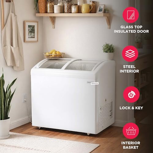 Frigidaire Convertible Chest Freezer, Glass Top Storage Case, 6.5 Cu. Ft., Rolling Caster Wheels, Adjustable Temperature - image 4
