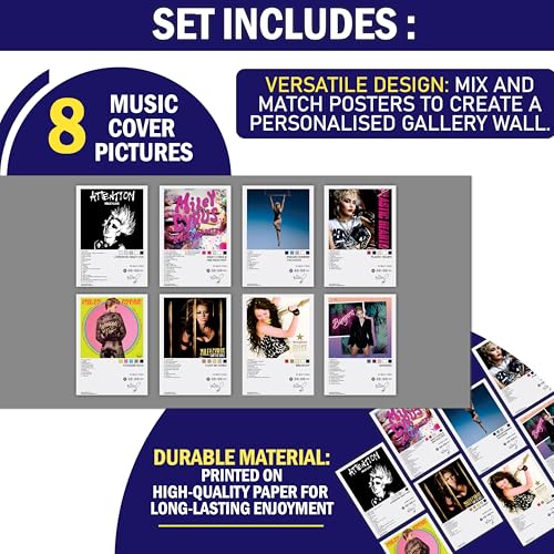 Image of Wonder Hub Miley Wall Posters 8x12 inch (A4 Size) Included Self Adhesive on Back Wall Decor Posters Wall Art For Bedroom, Living room, Office, Dining Room