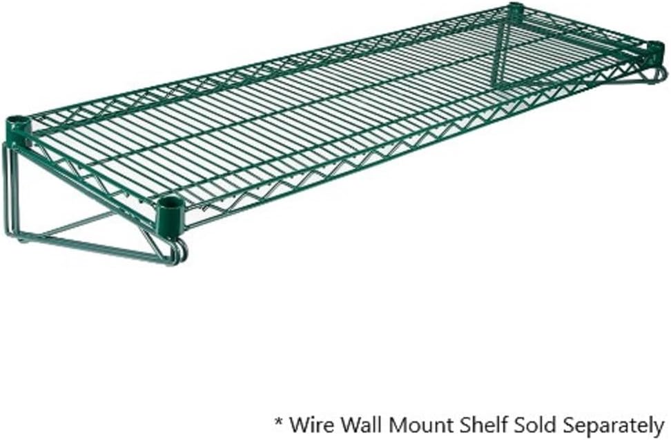 TrueCraftware- 24” Double Shelf Support Direct Wall Bracket Green Epoxy Coated Iron- Shelves Support Wire Shelf Bracket for Pantry Kitchen Home Wire Shelf Bracket Wire Storage Racks Wall Mount Shelf