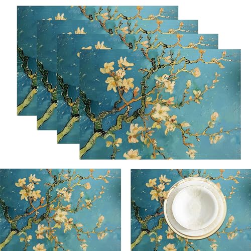 Fleur de prunier sets de table lavable et résistant de 45 x 30 cm - 3