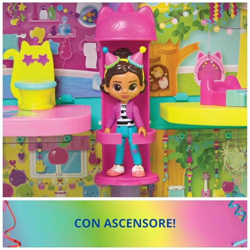 Gabby's Dollhouse, La Casa Delle Bambole Di Gabby A Tema Festa, 15 Pezzi A Tema Arcobaleno, Personaggi E Mobili Per La Casa Delle Bambole Con Effetti Sonori, Alta 60 Cm, 3+ Anni - 8