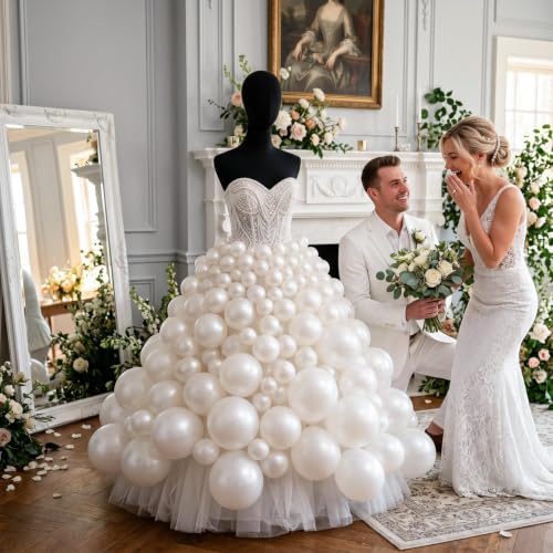 Image of Togvu Pearl White Balloons 50Pack 12 Inch Pearl Latex Party Balloons