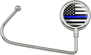 Thin Blue Line American Flag Purse Bag Hanger Holder Hook