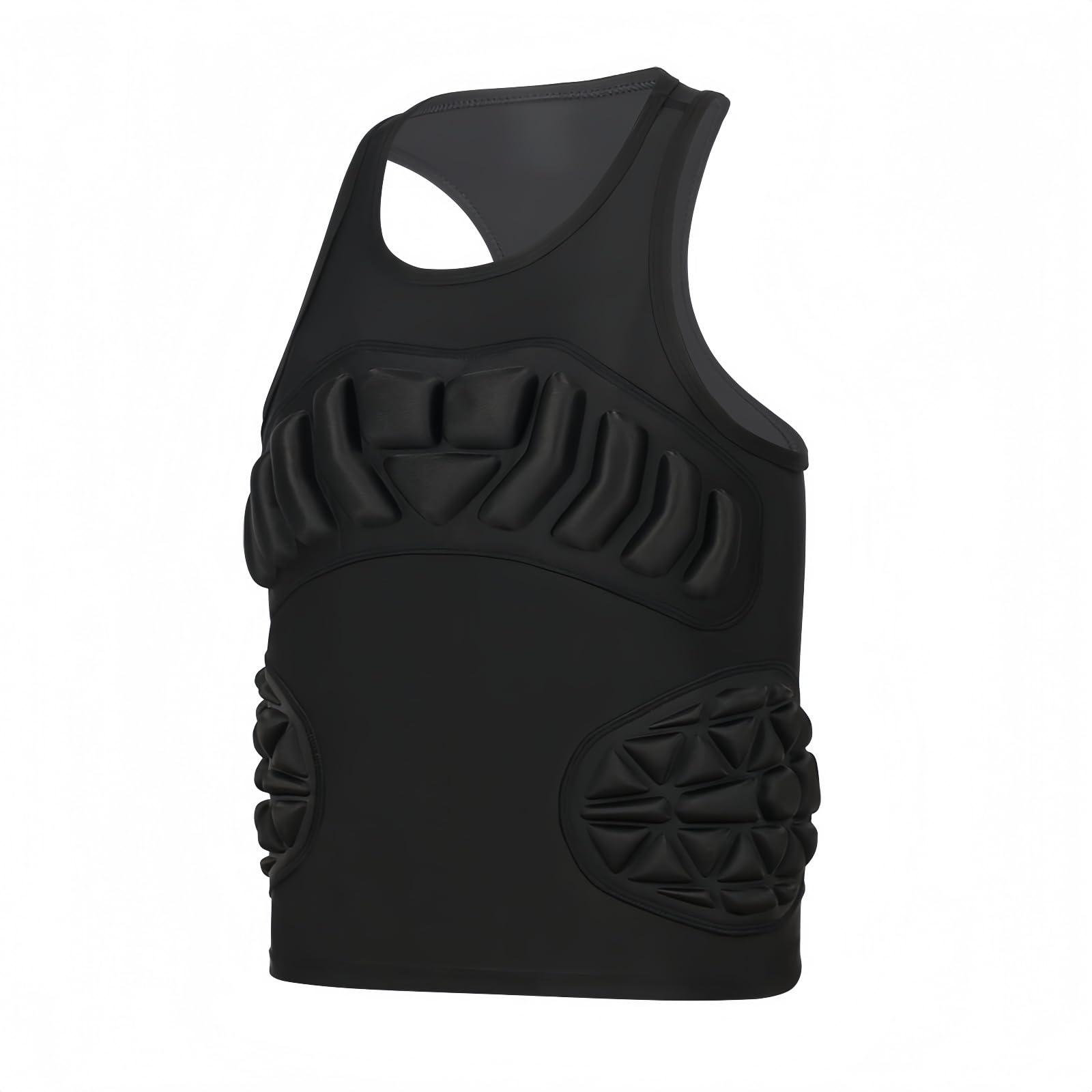 Topeter Youth Baseball Chest Protector, Girls & Boys Padded Compression shirts for Football, Lacrosse Black YXL