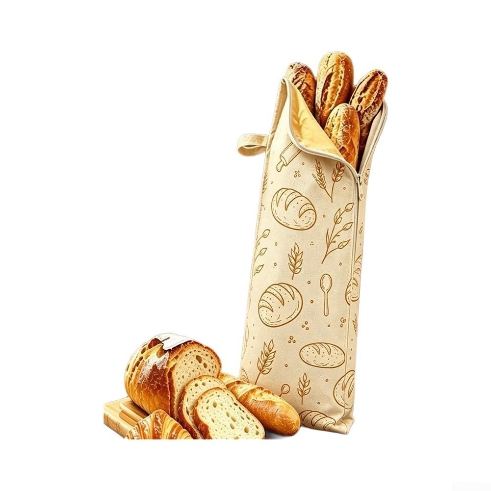 Sacchetto per il pane in cera d'api in cotone naturale riutilizzabile per impasto e pane fatto a mano 17 x 70 cm, set da 2 pezzi, traspirante, regolazione dell'umidità, senza plastica, conservazione