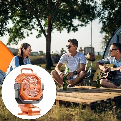 Ventilador multifunción para acampar recargable con luz led de techo 5