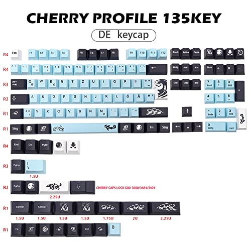Keycap de disposition ISO PBT Germany haut de gamme pour switch MX