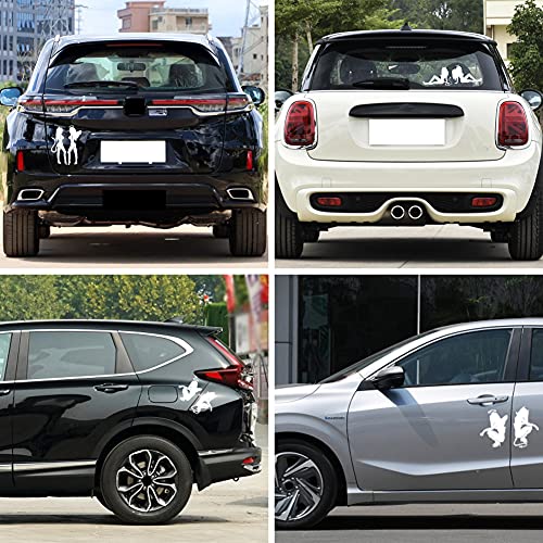 Image of 3 Pairs Sexy Angel and Devil Girl Sticker Naughty Nice Vinyl Good and Evil Die Cut Vinyl Decal for Windows Cars Trucks Bumper Laptops (Angel Devil - White)