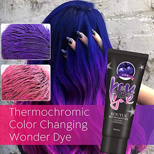 Foto von Easy-topbuy Haarfarbe Thermochronic Farbwechsel, Wonder Dye Mode Unisex DIY , Semi Permanent Paint Magische Cream (Lila Bis Rot)