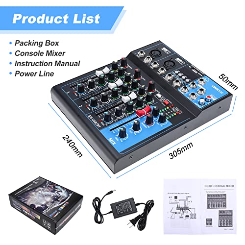4 Channel Live Studio Stereo Audio Bluetooth Mixer Sound Mixing Dj Usb Console #TOP6