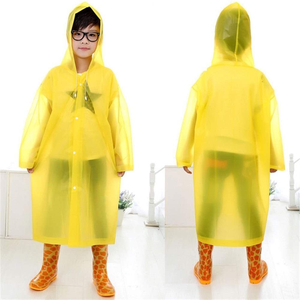 Easy To Use Transparent Kids Raincoat Girl Children Rain Coat Waterproof Boy Eva Backpack Rain Cover Poncho Rainwear (Color : Yellow, Size : One Size)