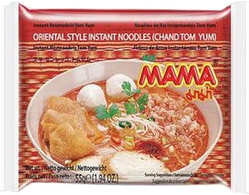 MAMA - Instant Glasnudeln Tom Yum - (1 X 55 GR) | Hauchdünne Glasnudeln in würziger Tom-Yum-Brühe – fertig in Minuten, Rezept Nr. 1 aus Thailand