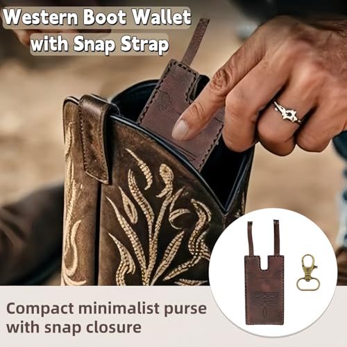 Boot Wallet for Women – 2 Pack Hidden Leg Pouches with Metal Clips, Concealed Leather Ankle Wallet for Travel, Festival, Hiking, Cash and Card Holder (Dark Brown)4