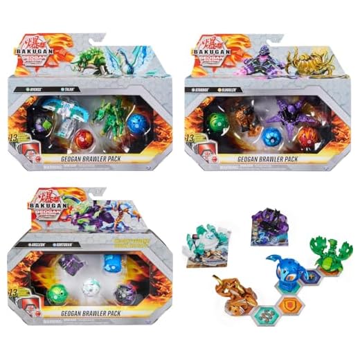 BAKUGAN 'Geogan Rising' Geogan Brawler 5er Pack (2 Geogan und 3, unterschiedliche Varianten