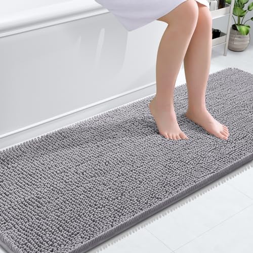 OLANLY Bathroom Rugs 70x24, Extra Soft Absorbent Chenille Bath Rugs,