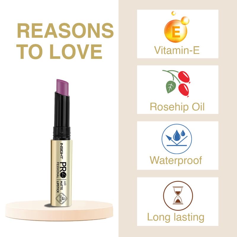 Image of INSIGHT Professional Air Matte Lipstick | Smooth Finish | All Day Comfort | Infused with Rosehip Oil and Avocado Butter | One Swipe Color - (Merida) (3g)