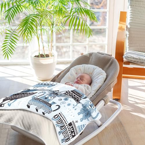 Image of Cartoon Viking Baby Blanket Cotton Cozy Throw Blanket Warm Nursery Swaddle Receiving Toddler Blankets 30 inch x 40